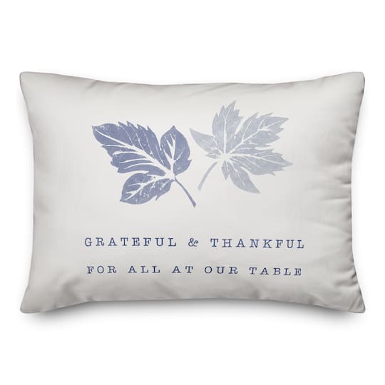 Grateful Blue Leaves Pillow